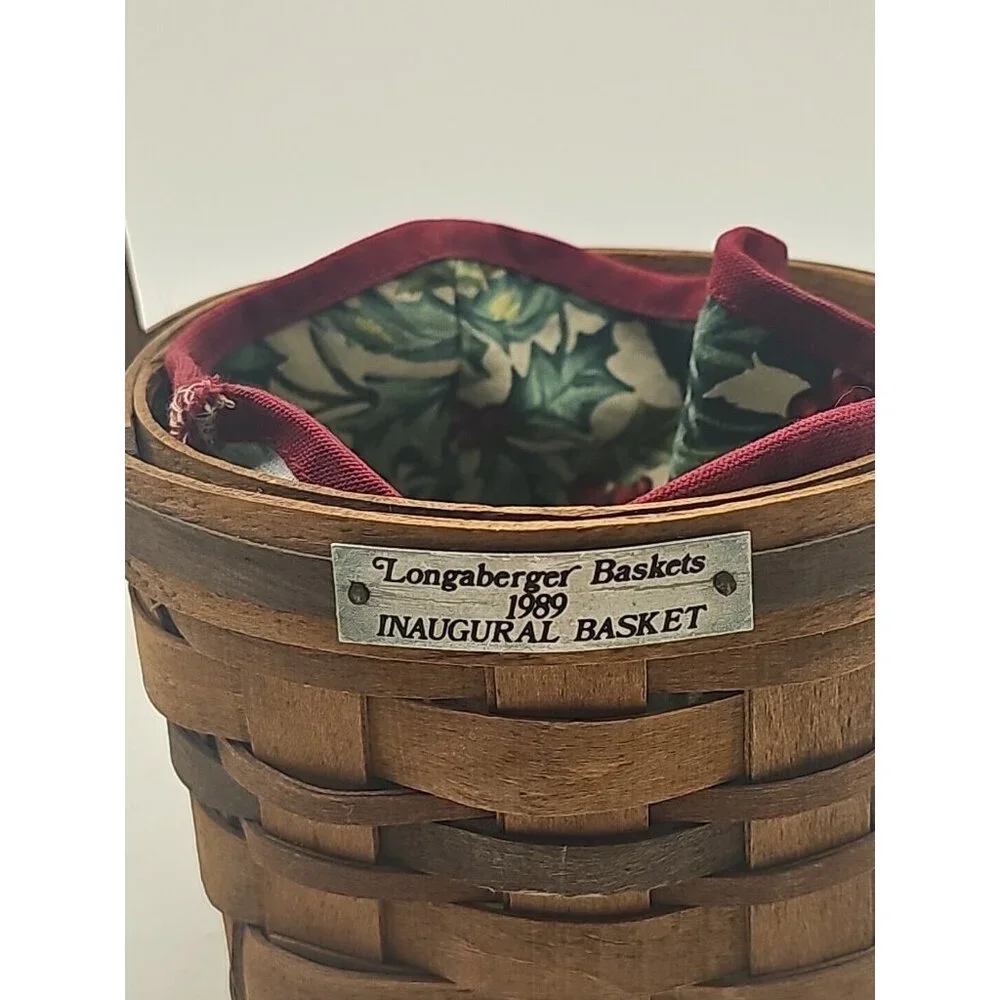 Longaberger VTG 1989 Inaugural Basket‎ With Cloth  Liner Excellent